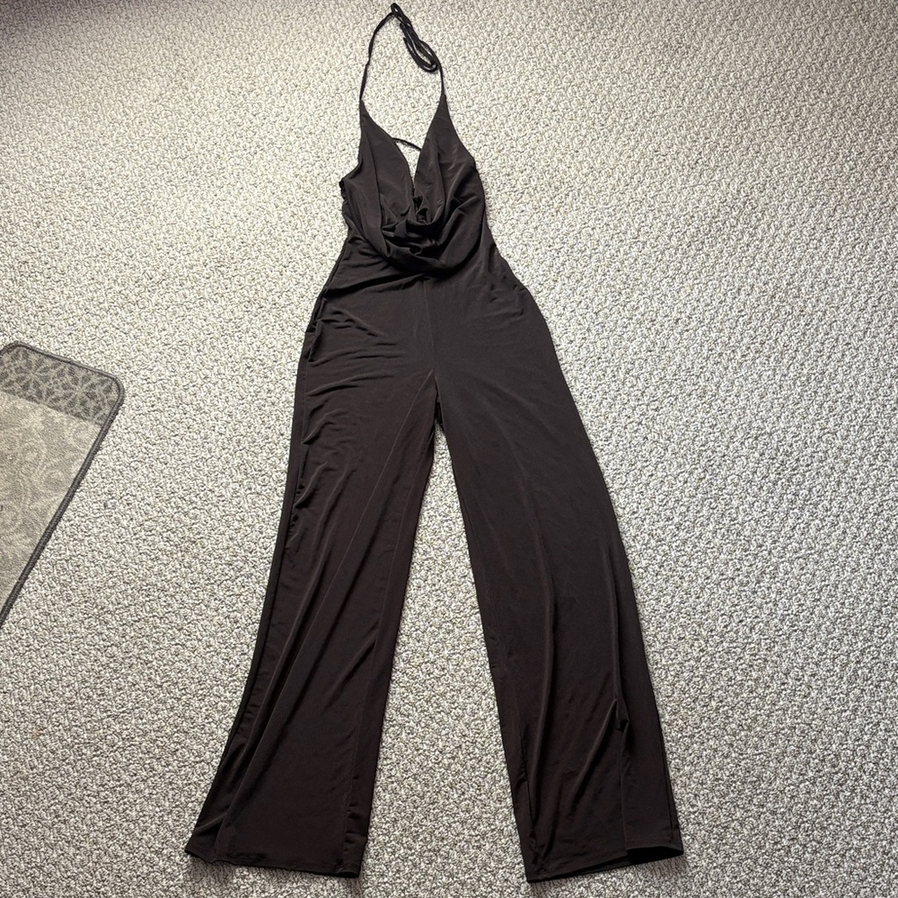 Windsor Chic Black Halter Jumpsuit